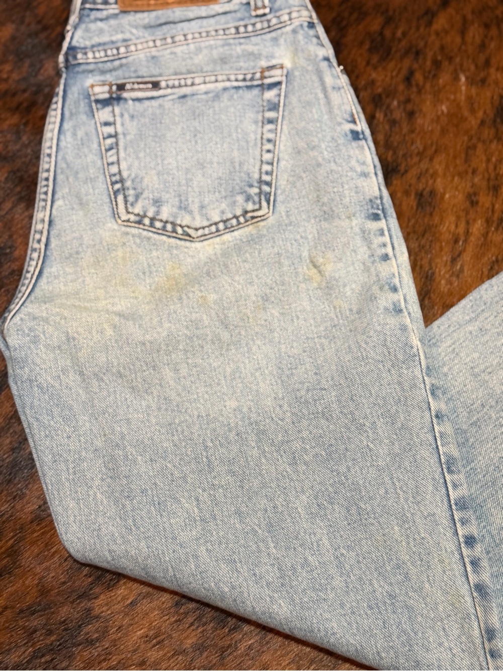Vintage AT Denim Mom Jeans Womens 2R Light Wash Blue High Rise Straight Leg 90s - Picture 7 of 7